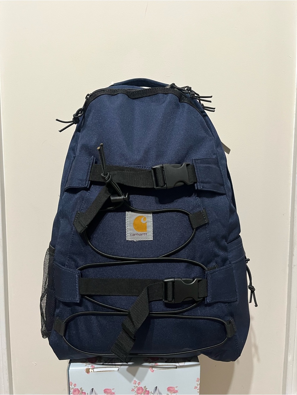 Carhartt Navy Blue Men's Rugged Outdoor Backpack with Front Bungee